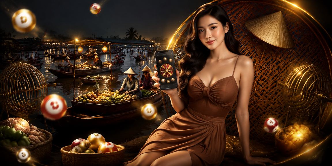 Phụ nữ đội nón lá tại Cần Thơ tham gia xổ số và trò chơi may mắn theo phong tục địa phương