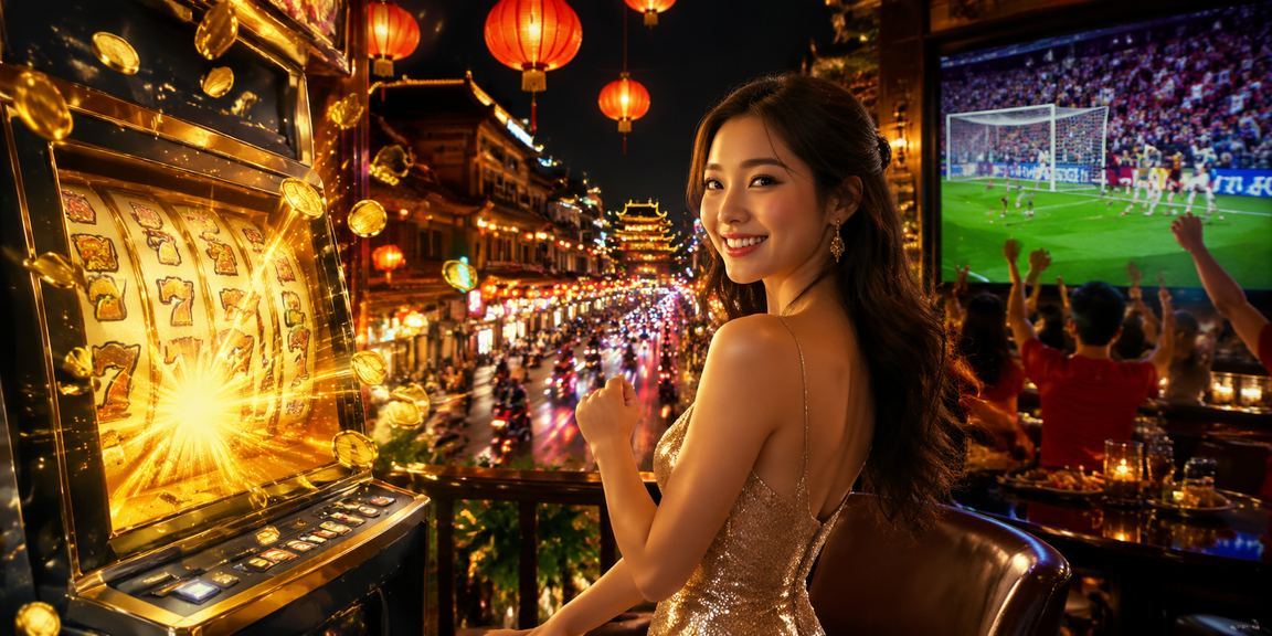 Người chơi tại chợ đêm Huế trải nghiệm slot game và nhập mã voucher trên điện thoại